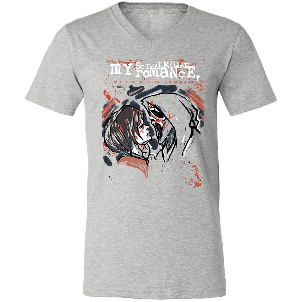 Unisex V-Neck T-Shirt - ZMH1YRED - Athletic Heather - 7