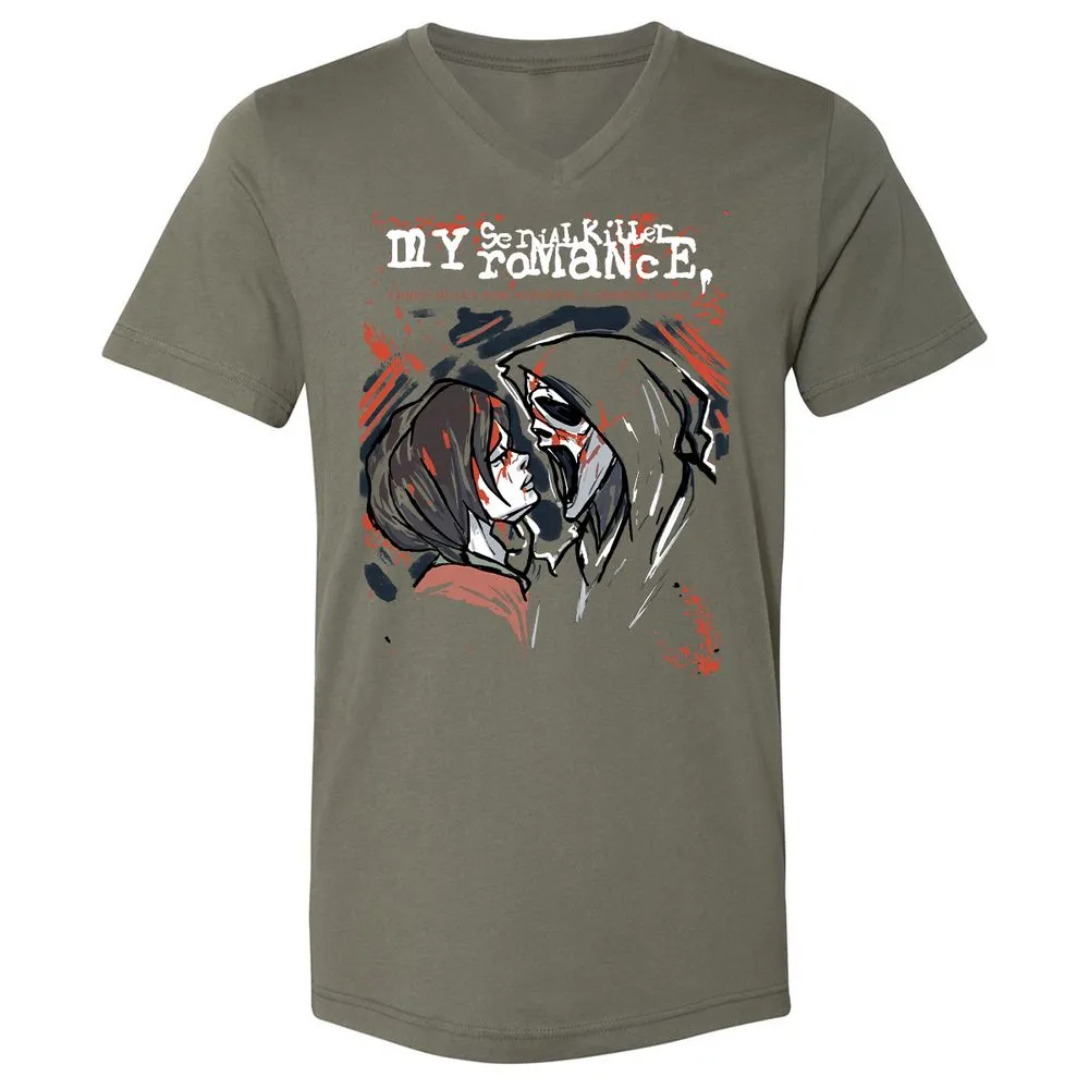 Unisex V-Neck T-Shirt - ZMH1YRED - Military Green - 10