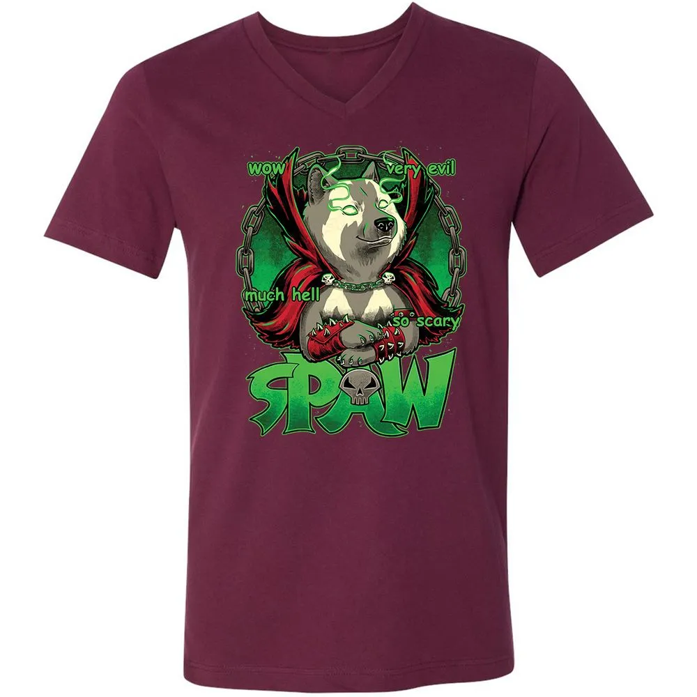 Unisex V-Neck T-Shirt - 4B9BSMXV - Maroon - 6