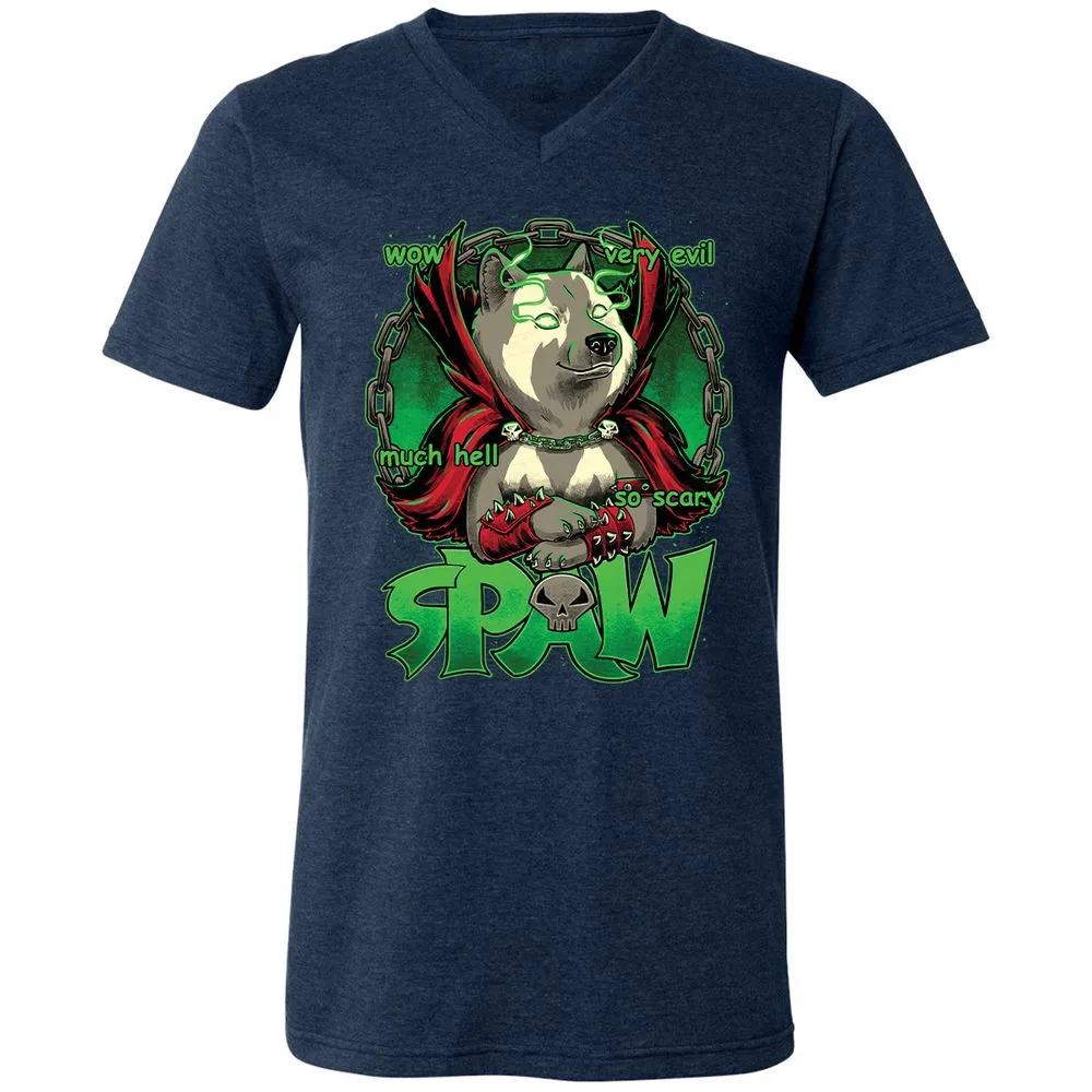 Unisex V-Neck T-Shirt - 4B9BSMXV - Heather Navy - 15