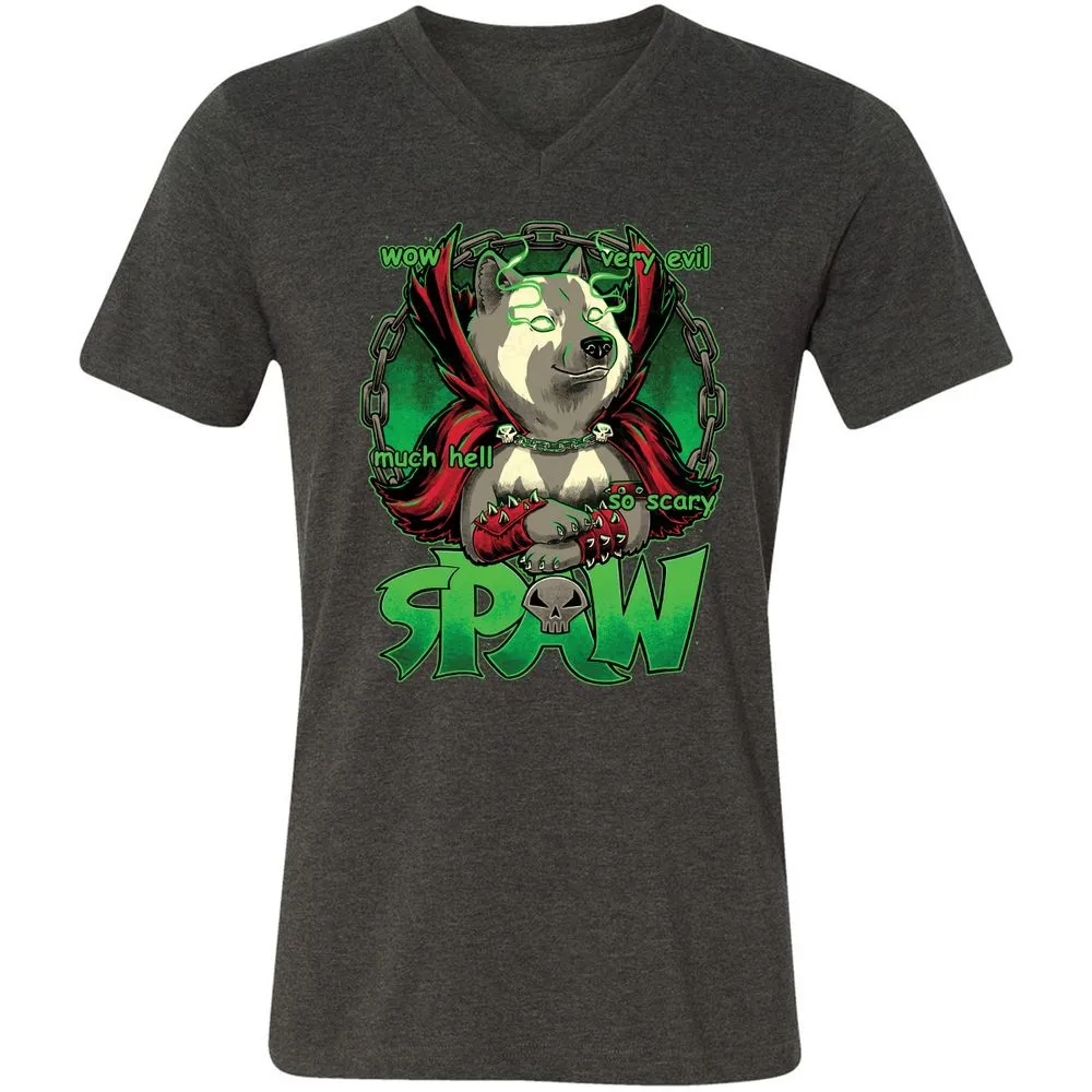 Unisex V-Neck T-Shirt - 4B9BSMXV - Dark Grey Heather - 8