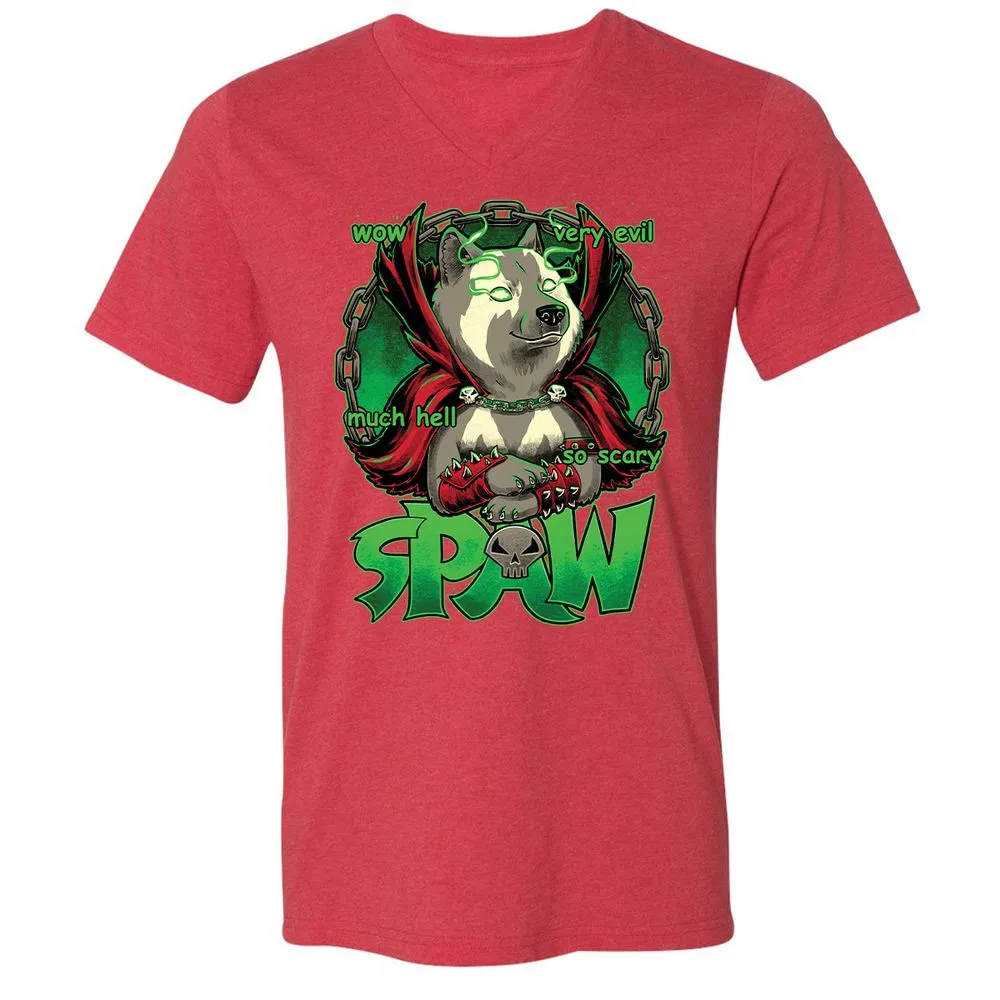 Unisex V-Neck T-Shirt - 4B9BSMXV - Heather Red - 16