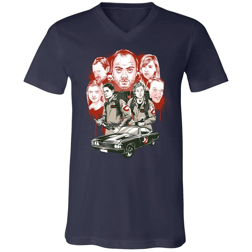 Unisex V-Neck T-Shirt - JN6VNUJB - Navy - 2
