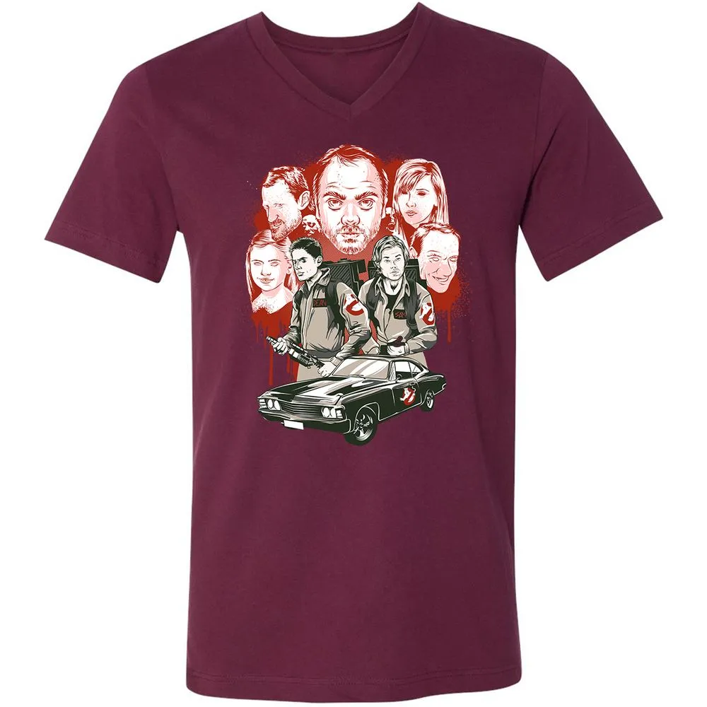 Unisex V-Neck T-Shirt - JN6VNUJB - Maroon - 6