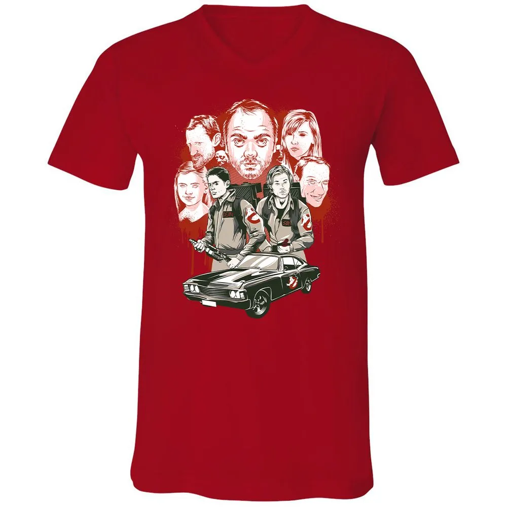 Unisex V-Neck T-Shirt - JN6VNUJB - Red - 3