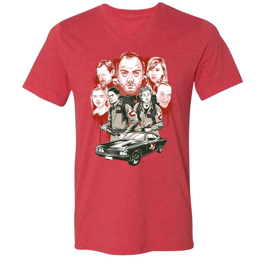 Unisex V-Neck T-Shirt - JN6VNUJB - Heather Red - 16