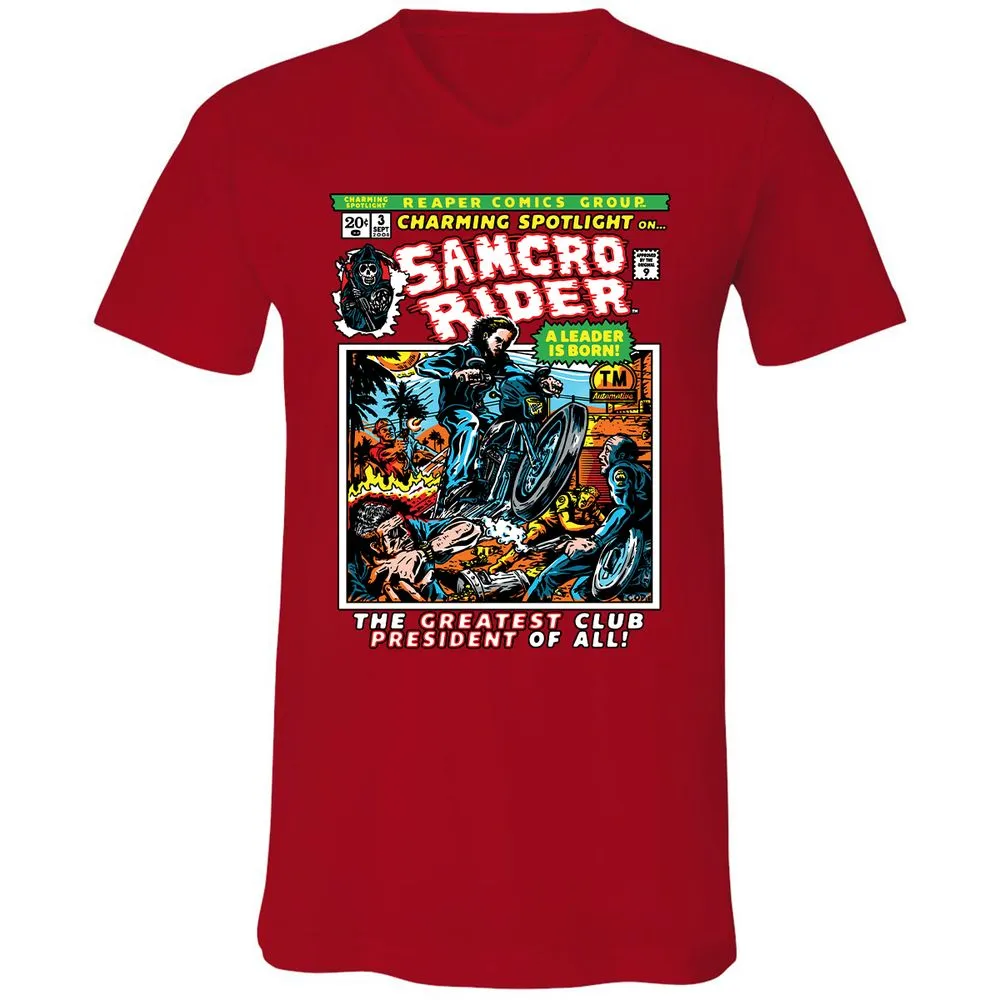 Unisex V-Neck T-Shirt - LMKD1167 - Red - 3