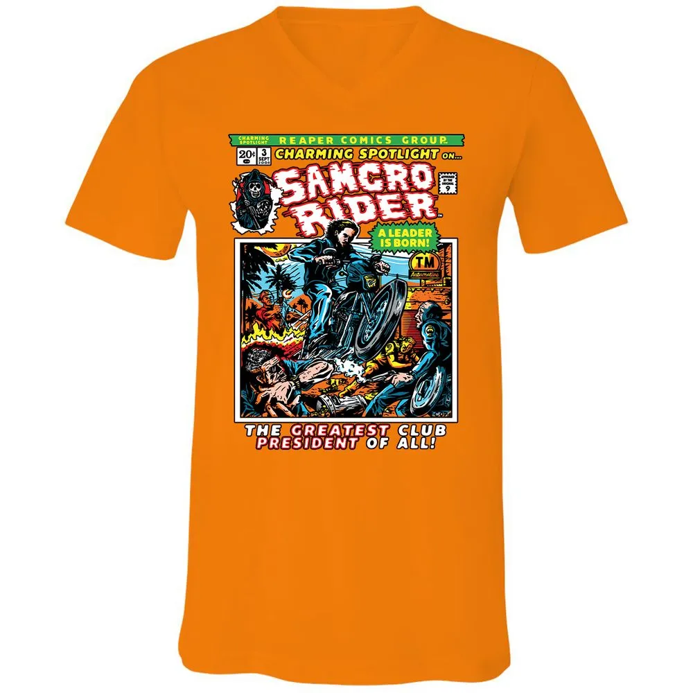 Unisex V-Neck T-Shirt - LMKD1167 - Orange - 11