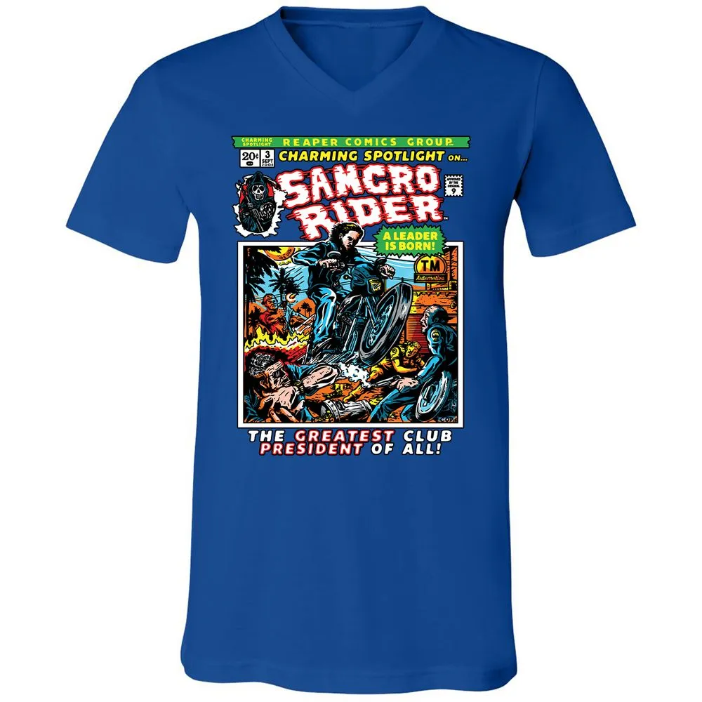 Unisex V-Neck T-Shirt - LMKD1167 - True Royal - 4