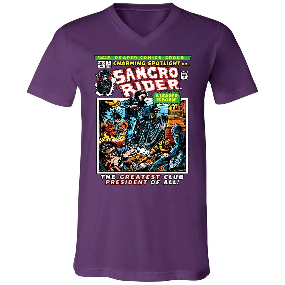 Unisex V-Neck T-Shirt - LMKD1167 - Team Purple - 9