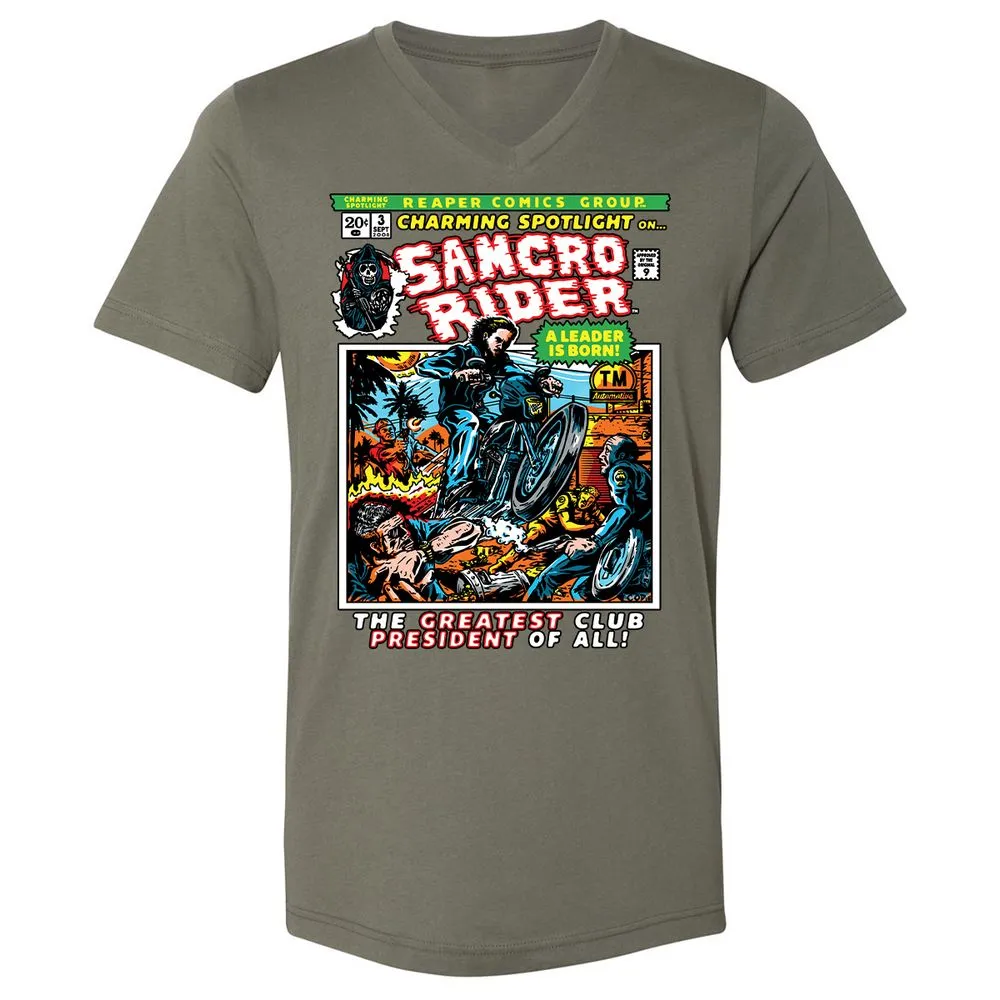Unisex V-Neck T-Shirt - LMKD1167 - Military Green - 10