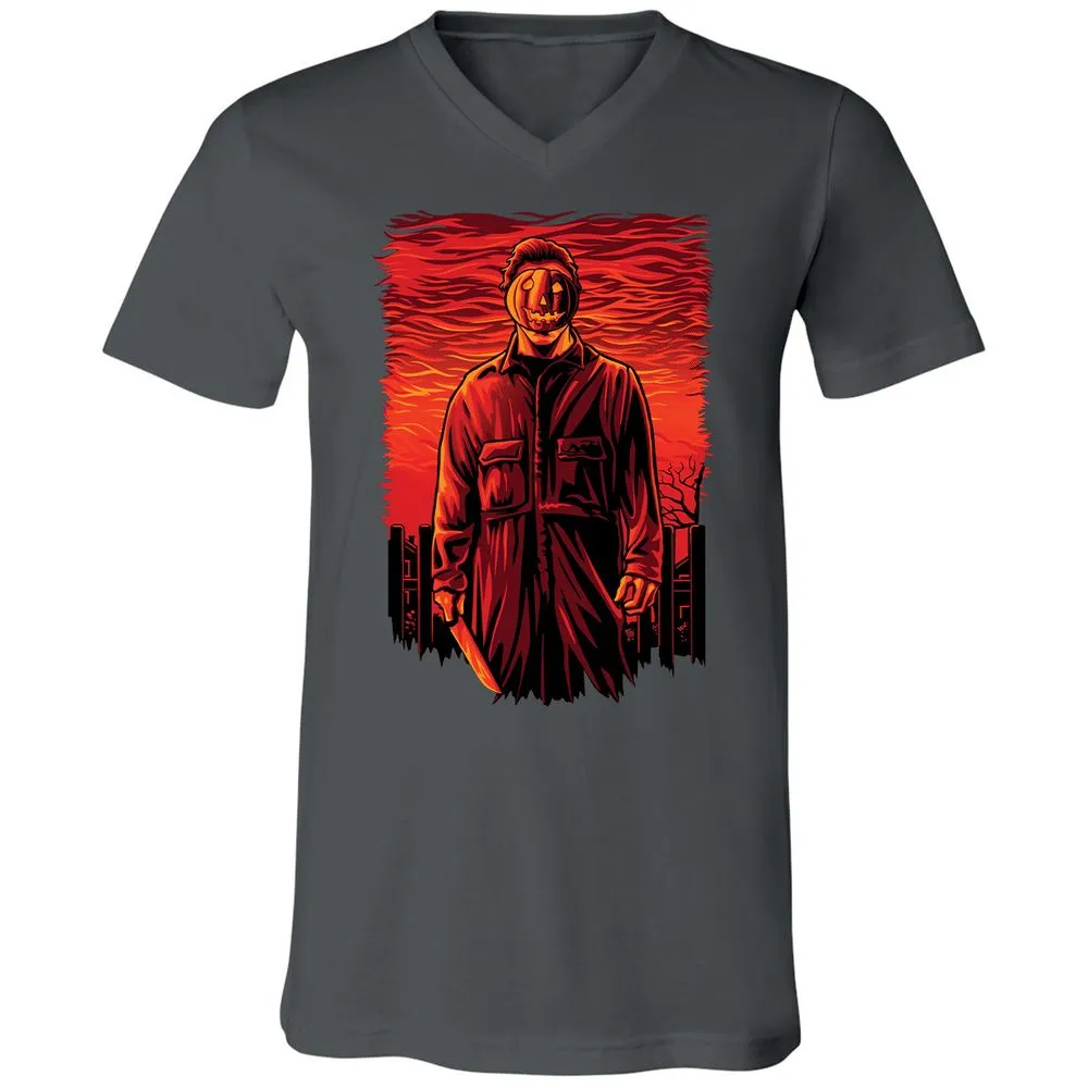 Unisex V-Neck T-Shirt - F22K7U5P - Asphalt - 12