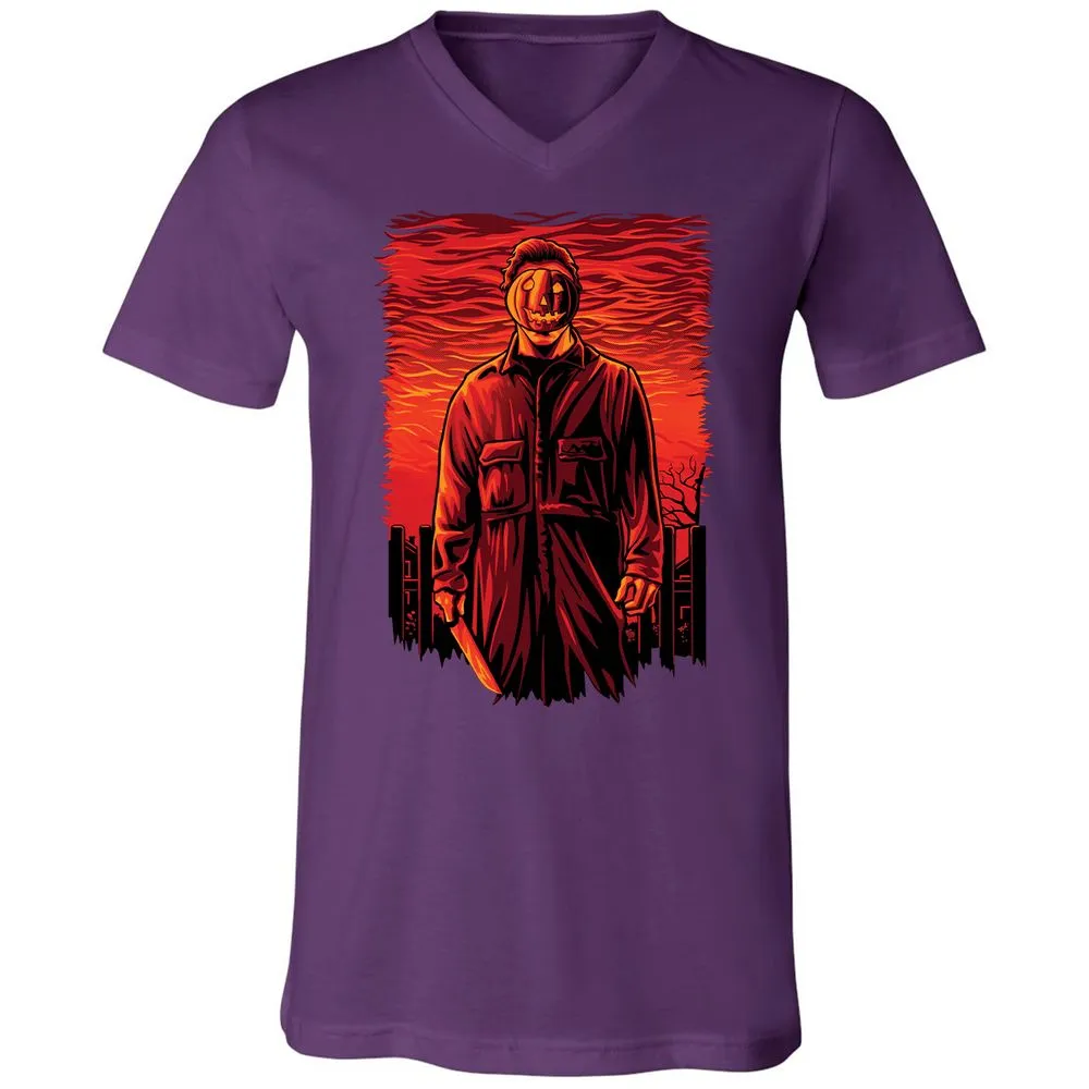 Unisex V-Neck T-Shirt - F22K7U5P - Team Purple - 9