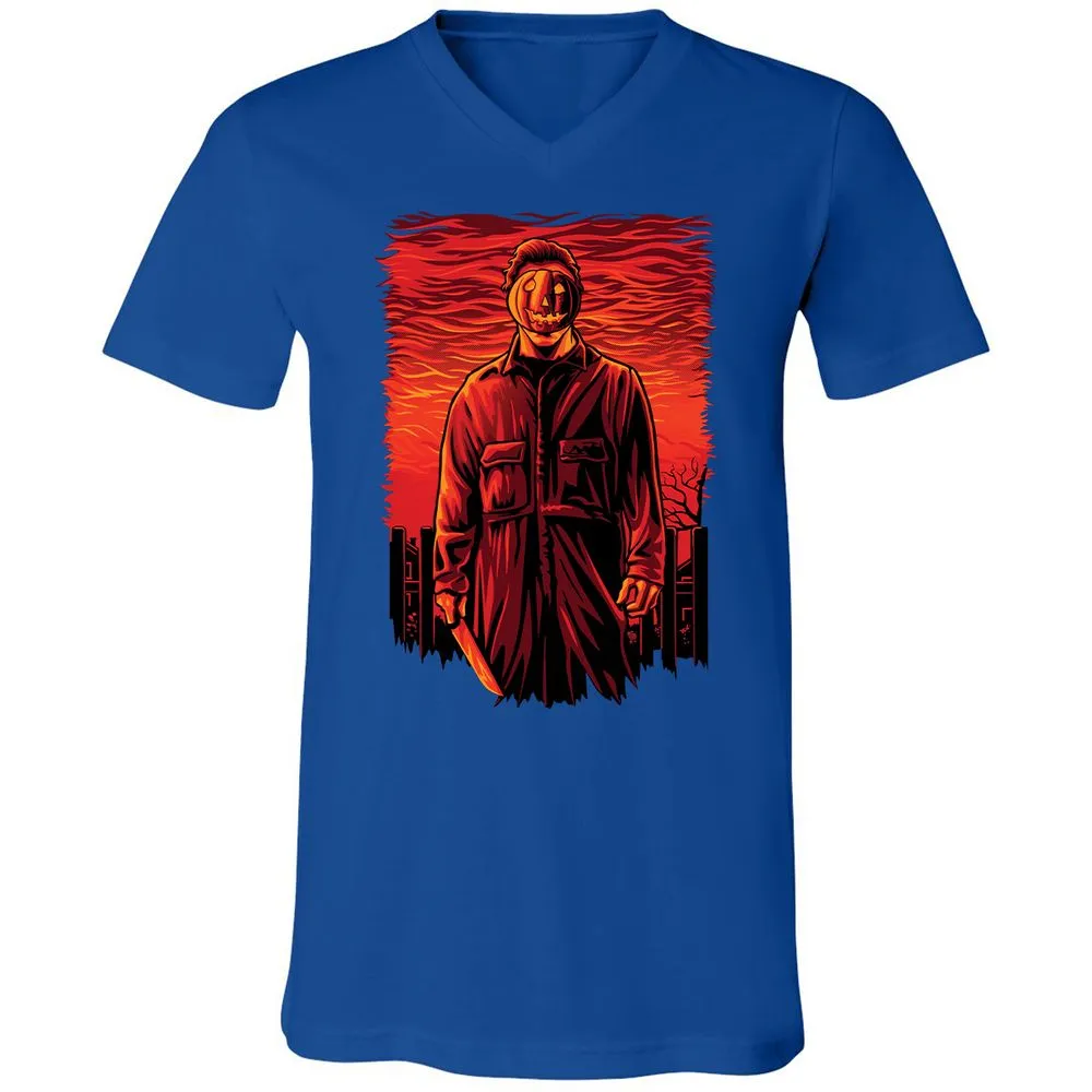 Unisex V-Neck T-Shirt - F22K7U5P - True Royal - 4