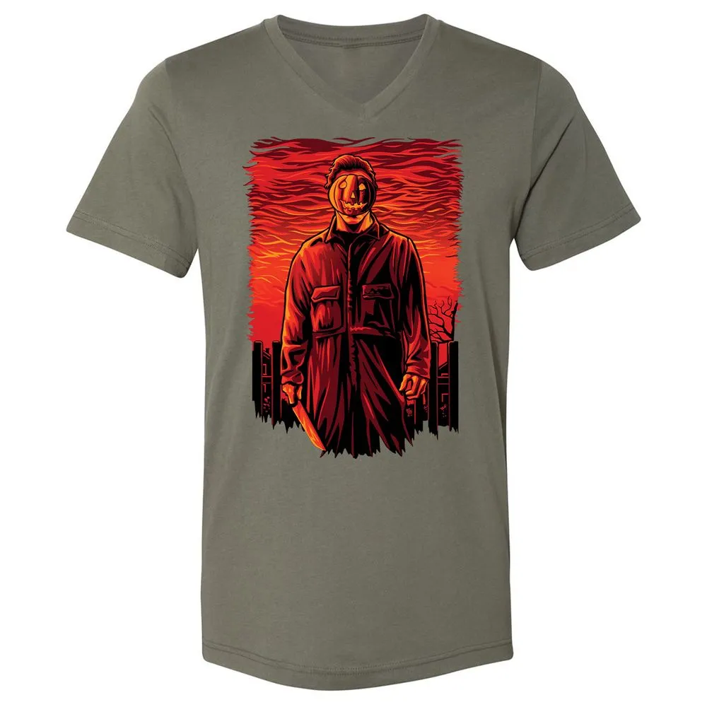 Unisex V-Neck T-Shirt - F22K7U5P - Military Green - 10