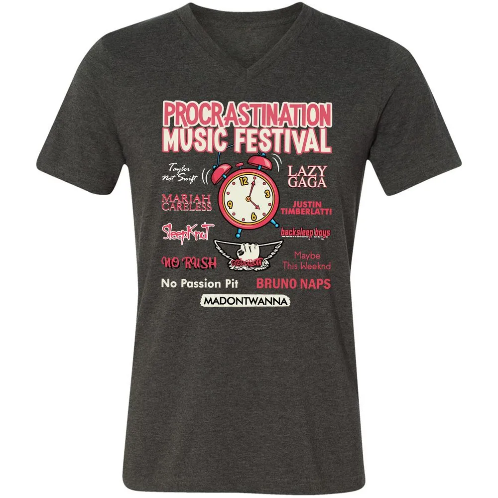 Unisex V-Neck T-Shirt - VAG73GBF - Dark Grey Heather - 8