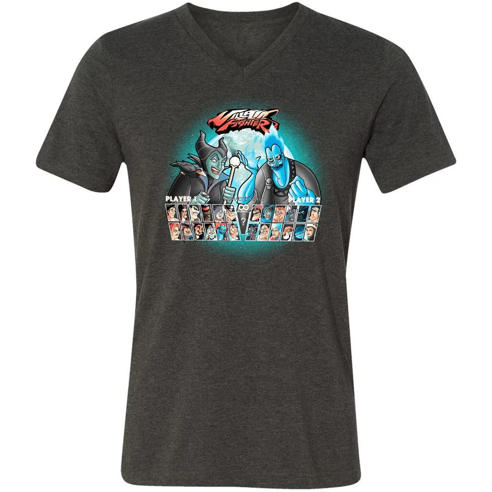 Unisex V-Neck T-Shirt - 8XSZQCSQ - Dark Grey Heather - 8