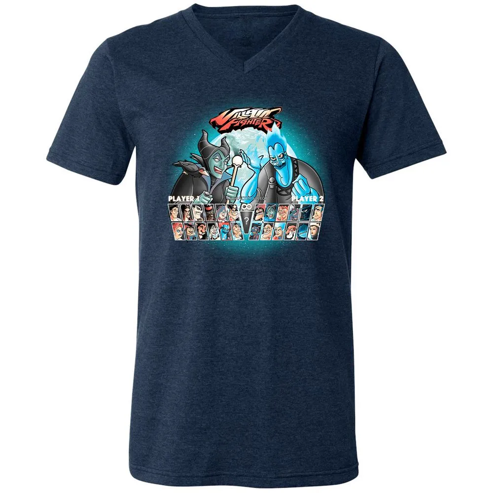Unisex V-Neck T-Shirt - 8XSZQCSQ - Heather Navy - 15