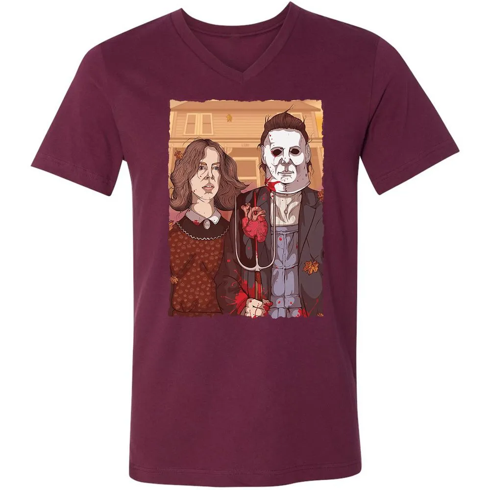 Unisex V-Neck T-Shirt - JWGA91PK - Maroon - 6