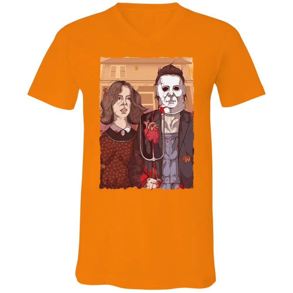 Unisex V-Neck T-Shirt - JWGA91PK - Orange - 11