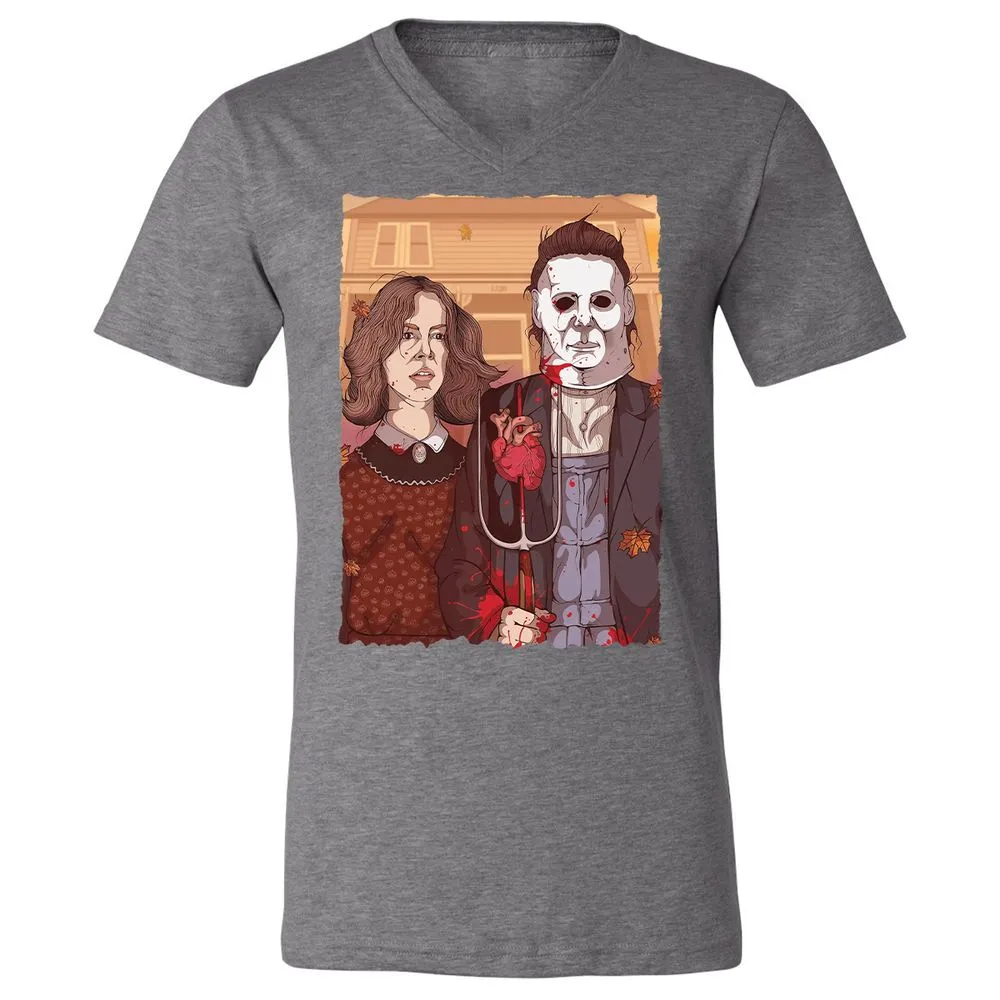 Unisex V-Neck T-Shirt - JWGA91PK - Deep Heather - 13