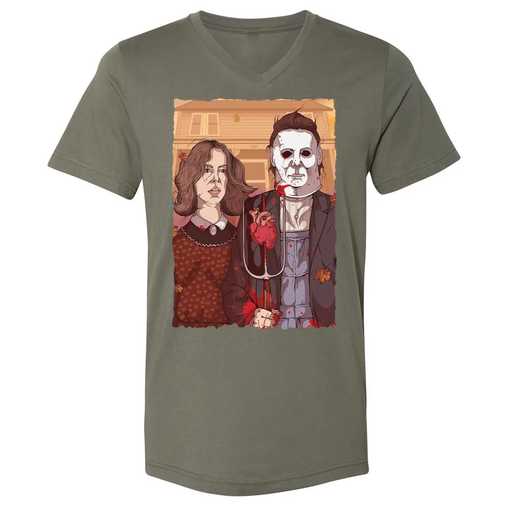 Unisex V-Neck T-Shirt - JWGA91PK - Military Green - 10