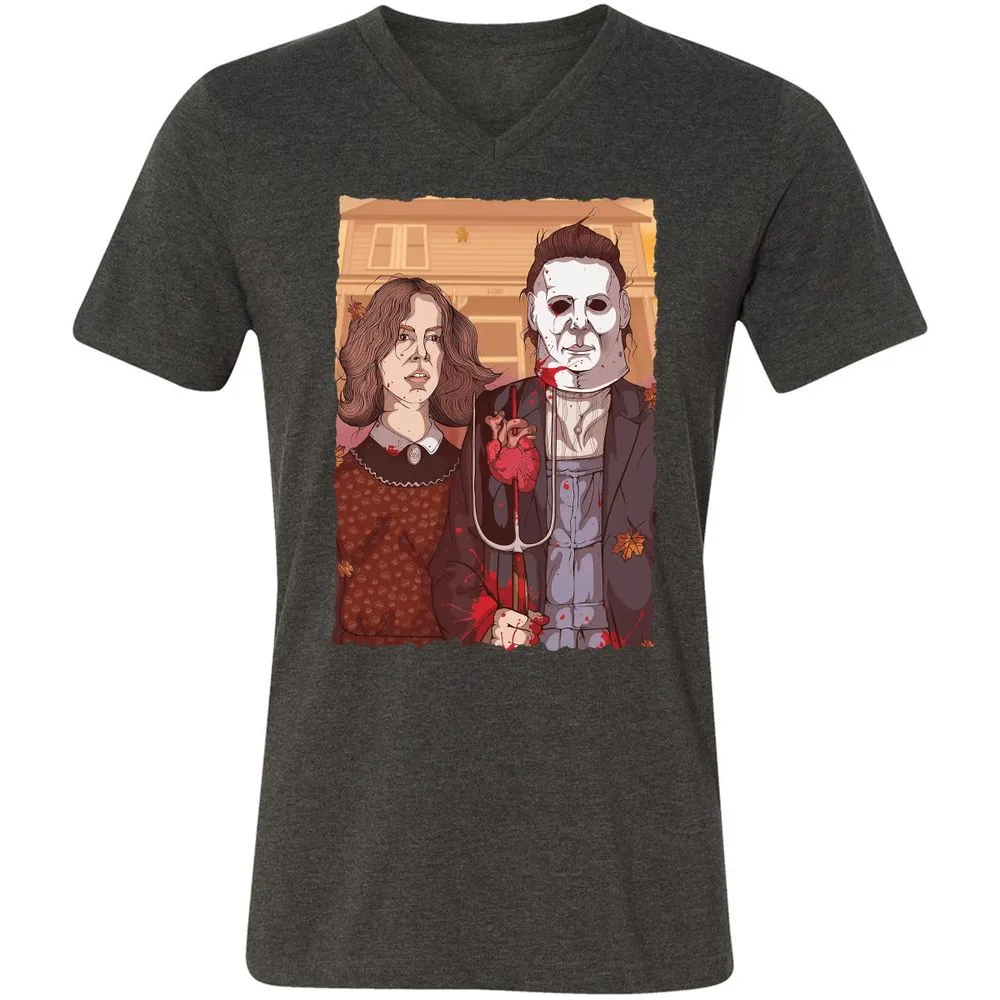 Unisex V-Neck T-Shirt - JWGA91PK - Dark Grey Heather - 8