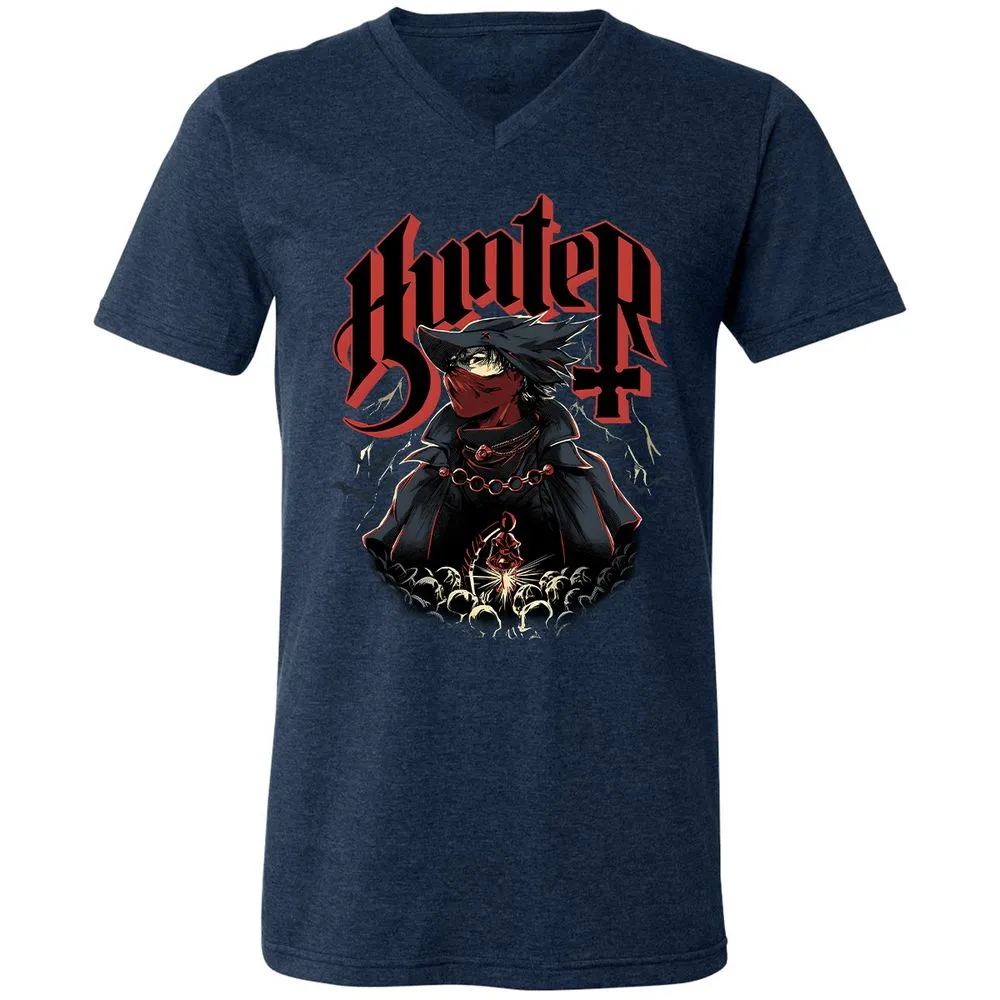 Unisex V-Neck T-Shirt - 88RY3SXU - Heather Navy - 15