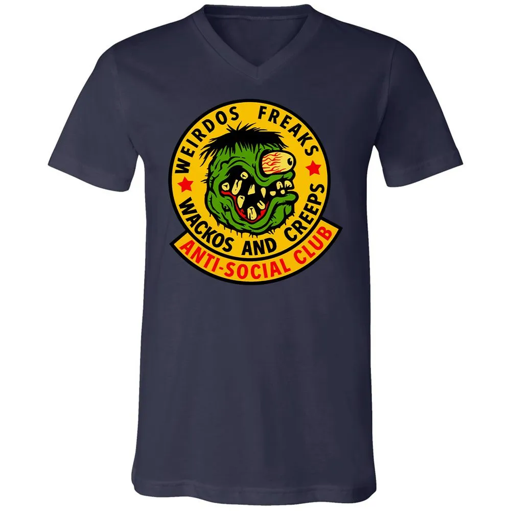 Unisex V-Neck T-Shirt - LLQJZC35 - Navy - 2