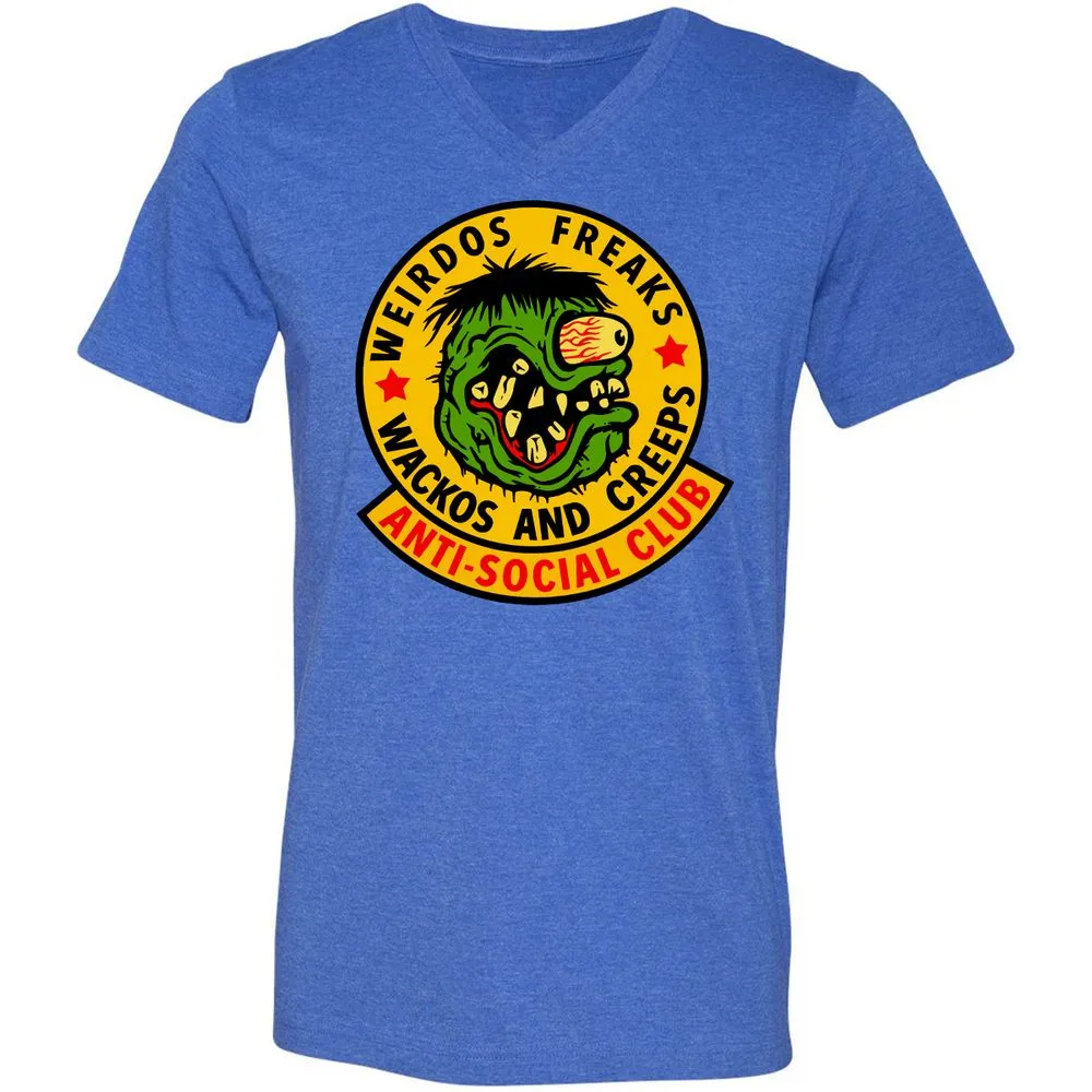 Unisex V-Neck T-Shirt - LLQJZC35 - Heather True Royal - 14