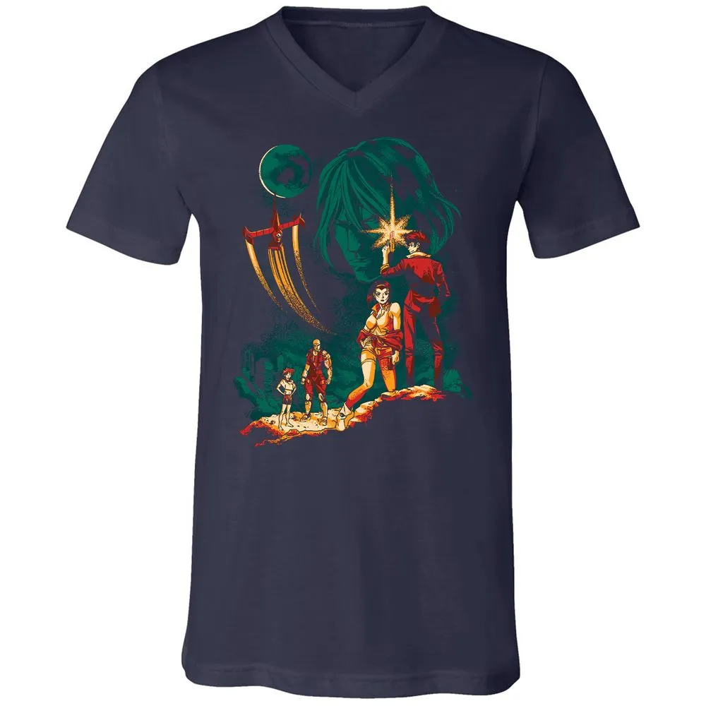 Unisex V-Neck T-Shirt - B1Q4WY5K - Navy - 2