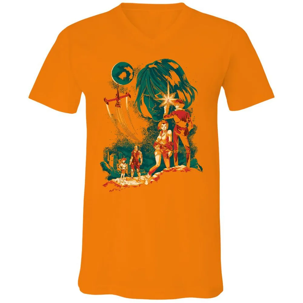 Unisex V-Neck T-Shirt - B1Q4WY5K - Orange - 11