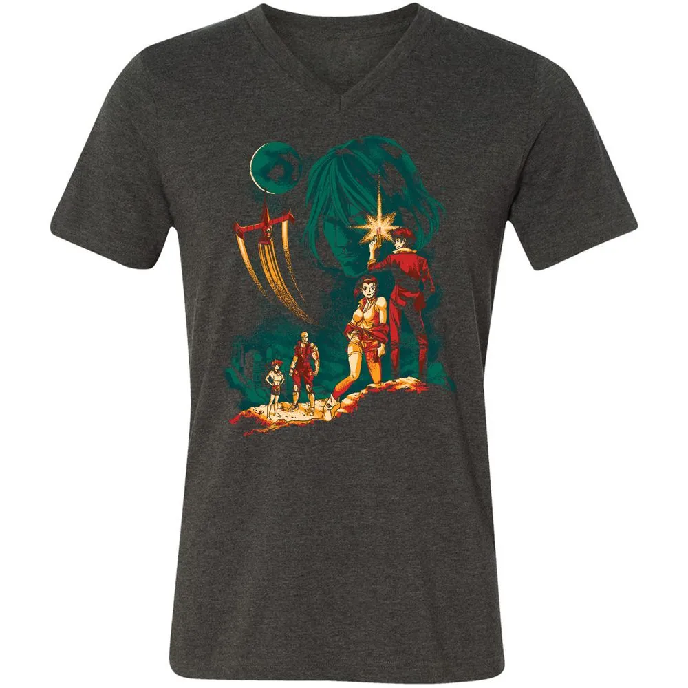 Unisex V-Neck T-Shirt - B1Q4WY5K - Dark Grey Heather - 8