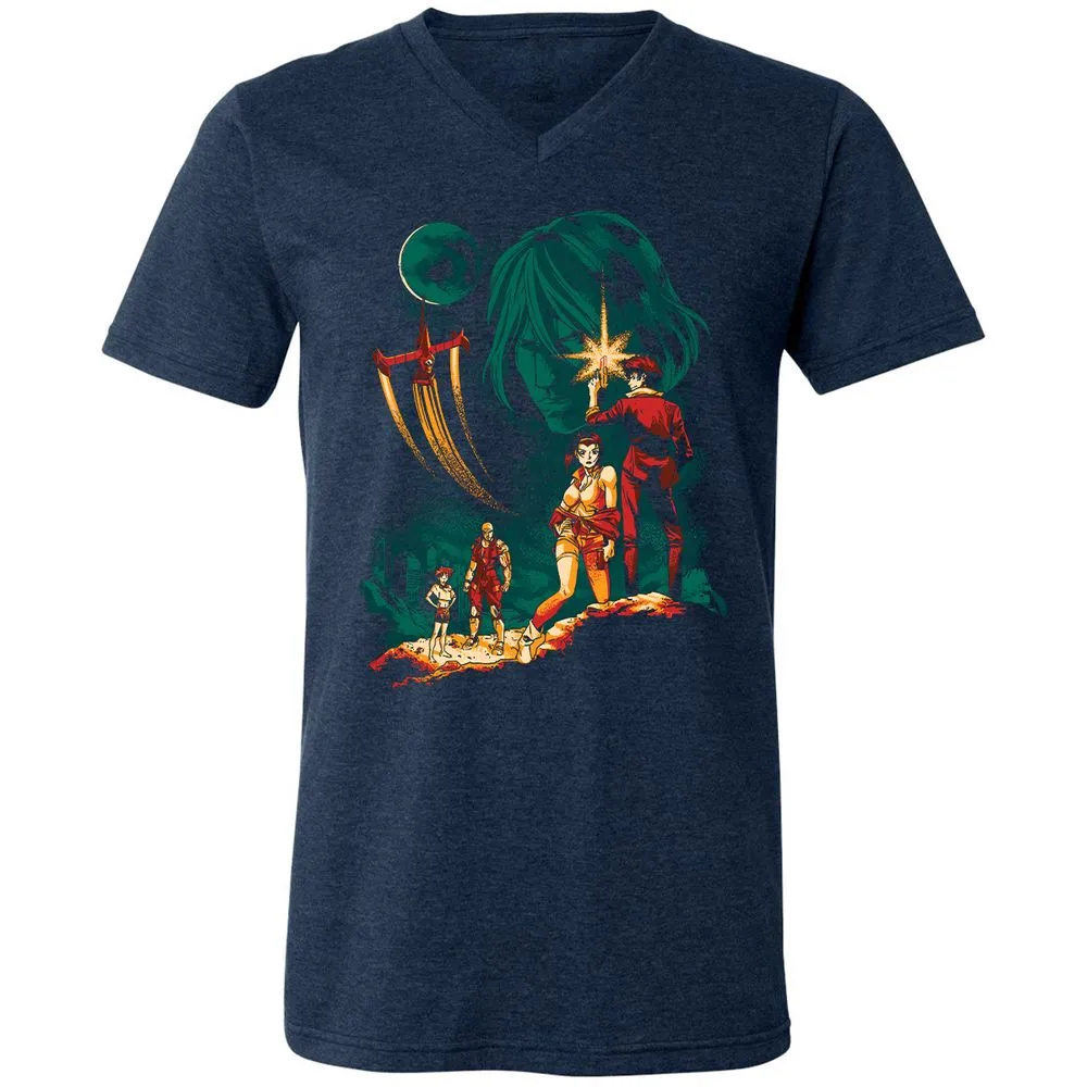 Unisex V-Neck T-Shirt - B1Q4WY5K - Heather Navy - 15