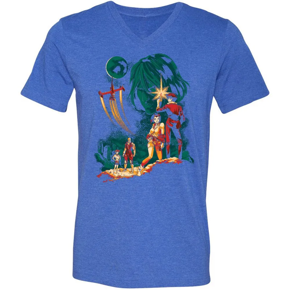 Unisex V-Neck T-Shirt - B1Q4WY5K - Heather True Royal - 14