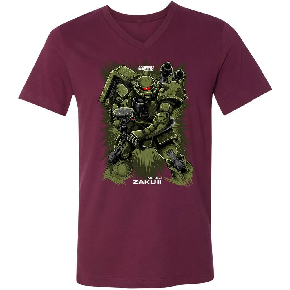 Unisex V-Neck T-Shirt - X85NZQ89 - Maroon - 6
