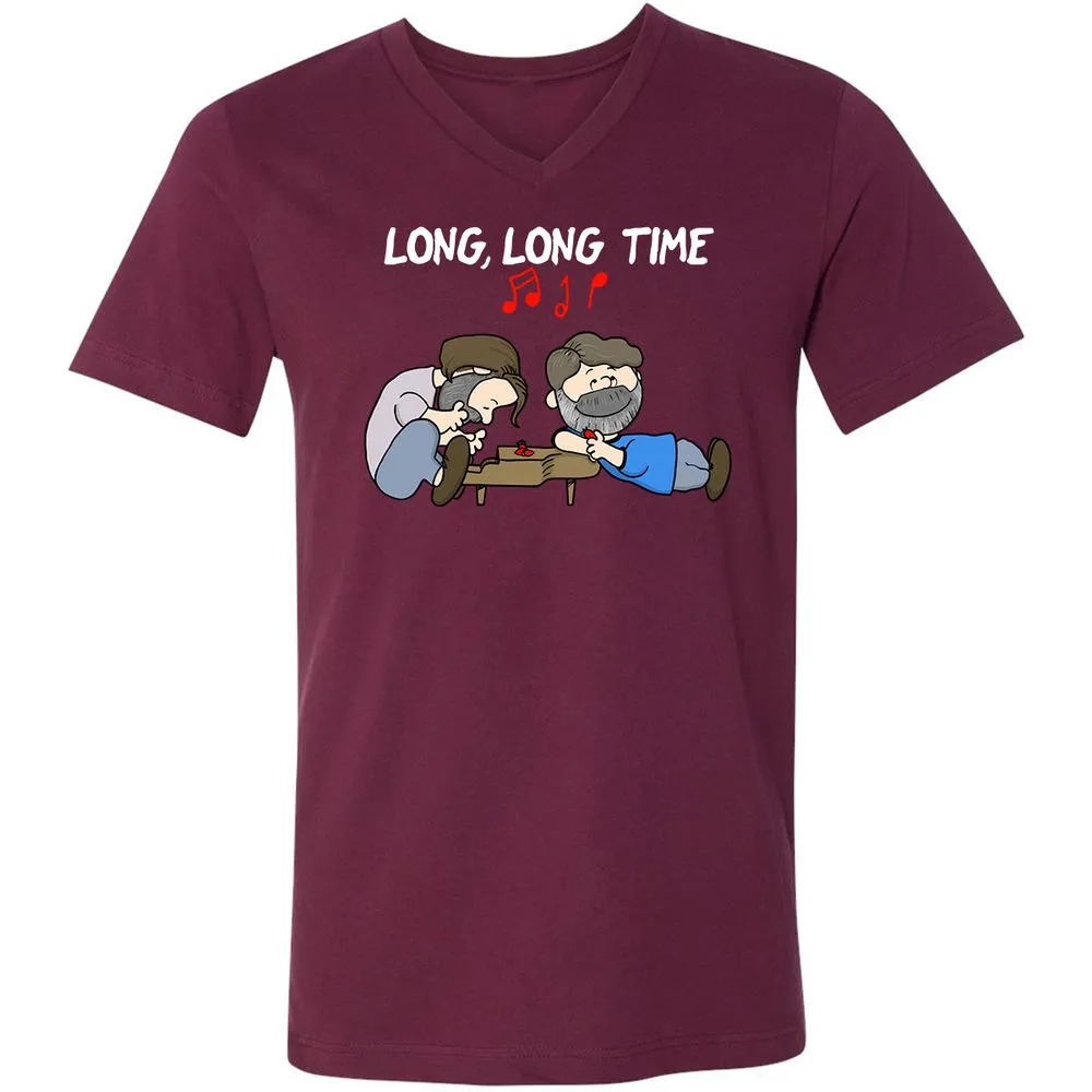 Unisex V-Neck T-Shirt - 1EMTQFK4 - Maroon - 6