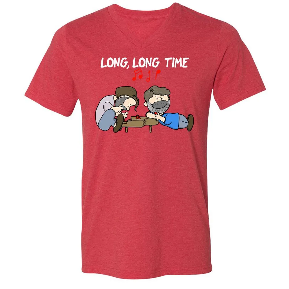 Unisex V-Neck T-Shirt - 1EMTQFK4 - Heather Red - 16