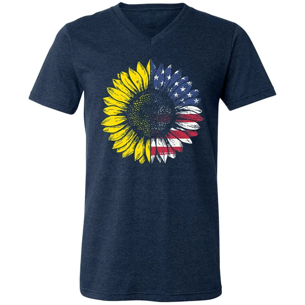 Unisex V-Neck T-Shirt - 9TPUB6SA - Heather Navy - 15