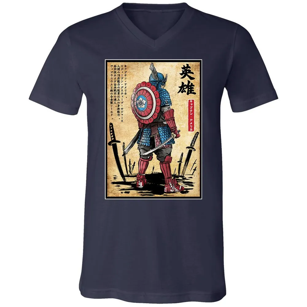 Unisex V-Neck T-Shirt - VGYMDNKQ - Navy - 2