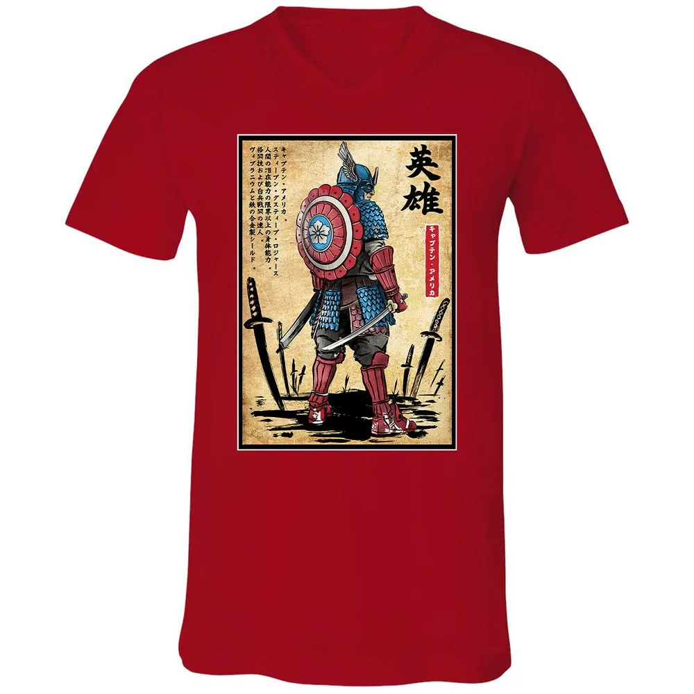Unisex V-Neck T-Shirt - VGYMDNKQ - Red - 3