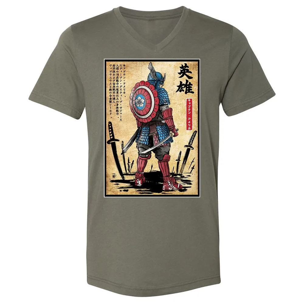 Unisex V-Neck T-Shirt - VGYMDNKQ - Military Green - 10