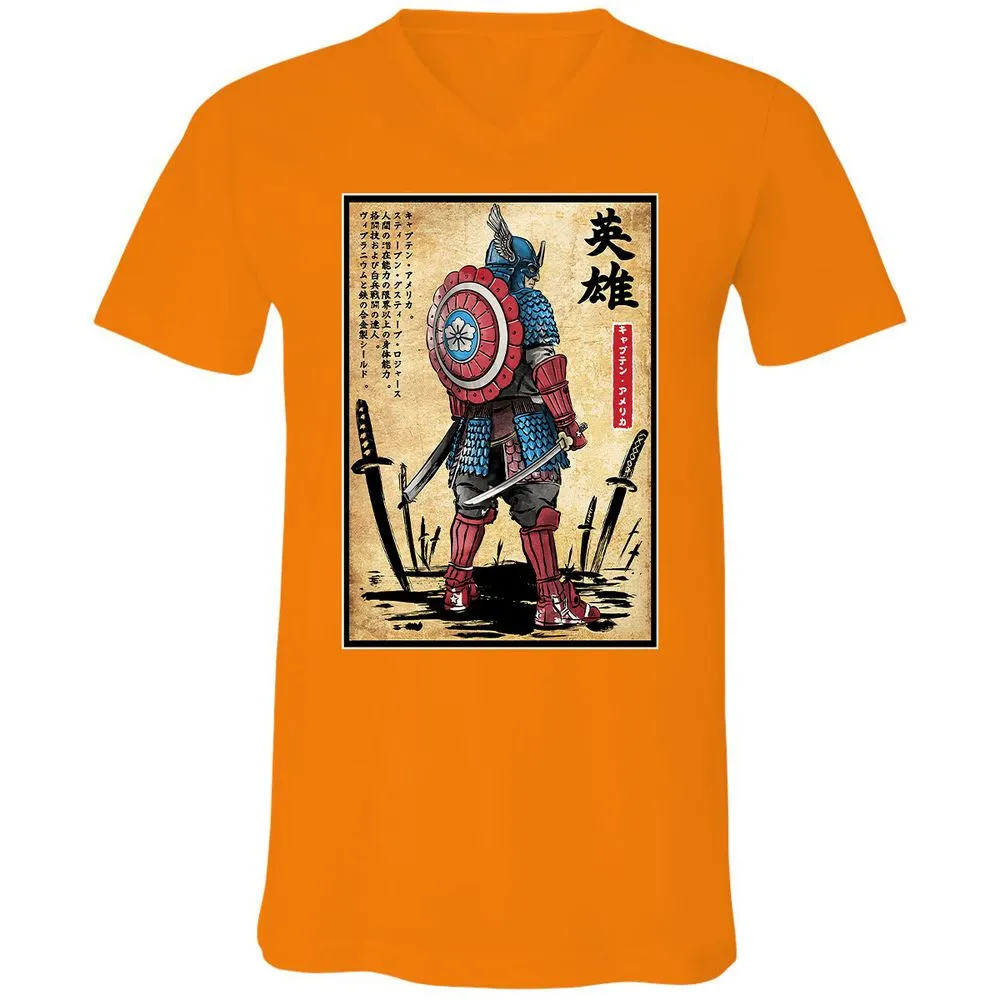 Unisex V-Neck T-Shirt - VGYMDNKQ - Orange - 11