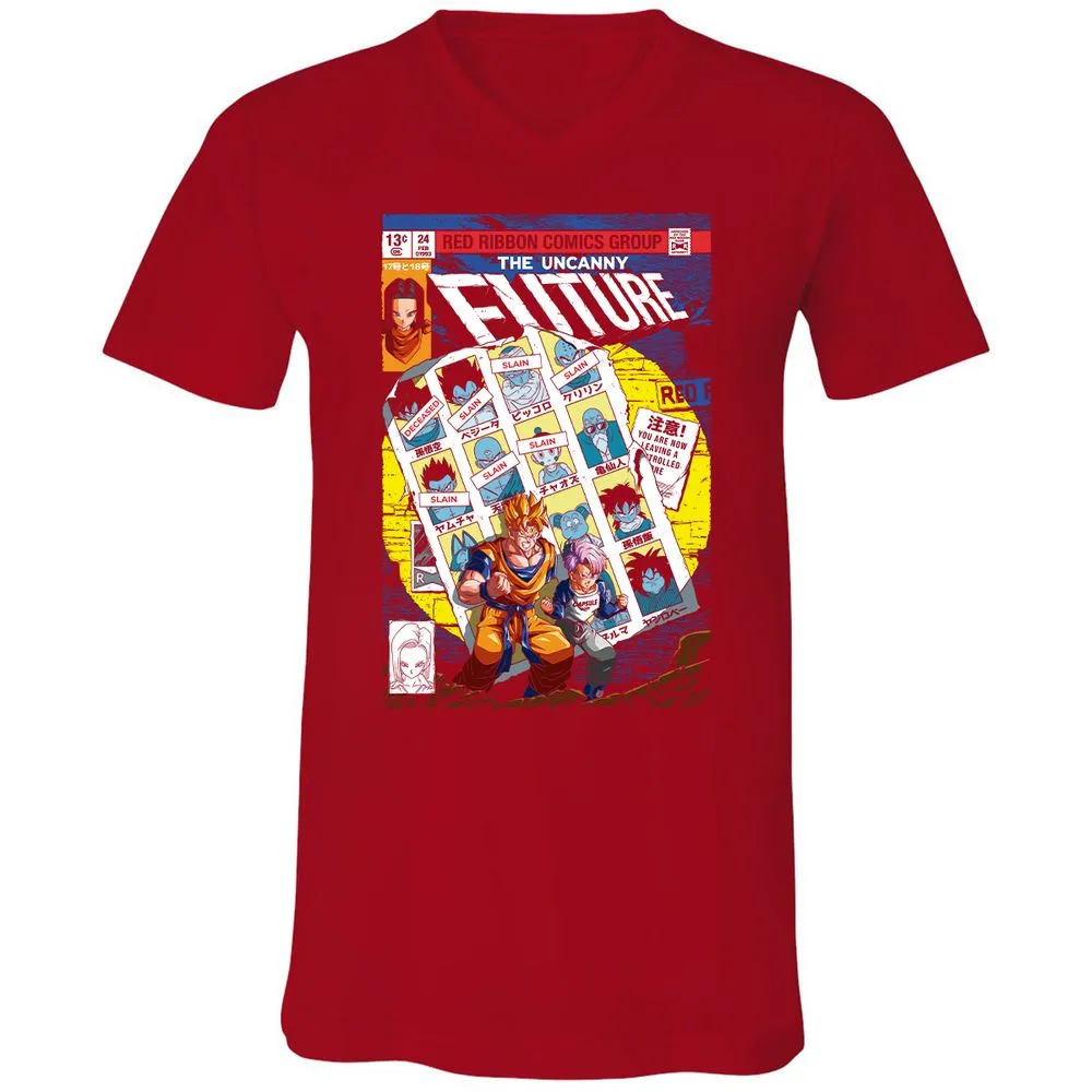Unisex V-Neck T-Shirt - D2A2YNYE - Red - 3