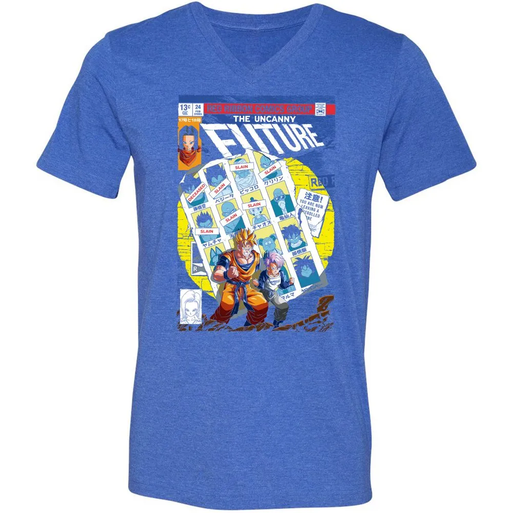 Unisex V-Neck T-Shirt - D2A2YNYE - Heather True Royal - 14