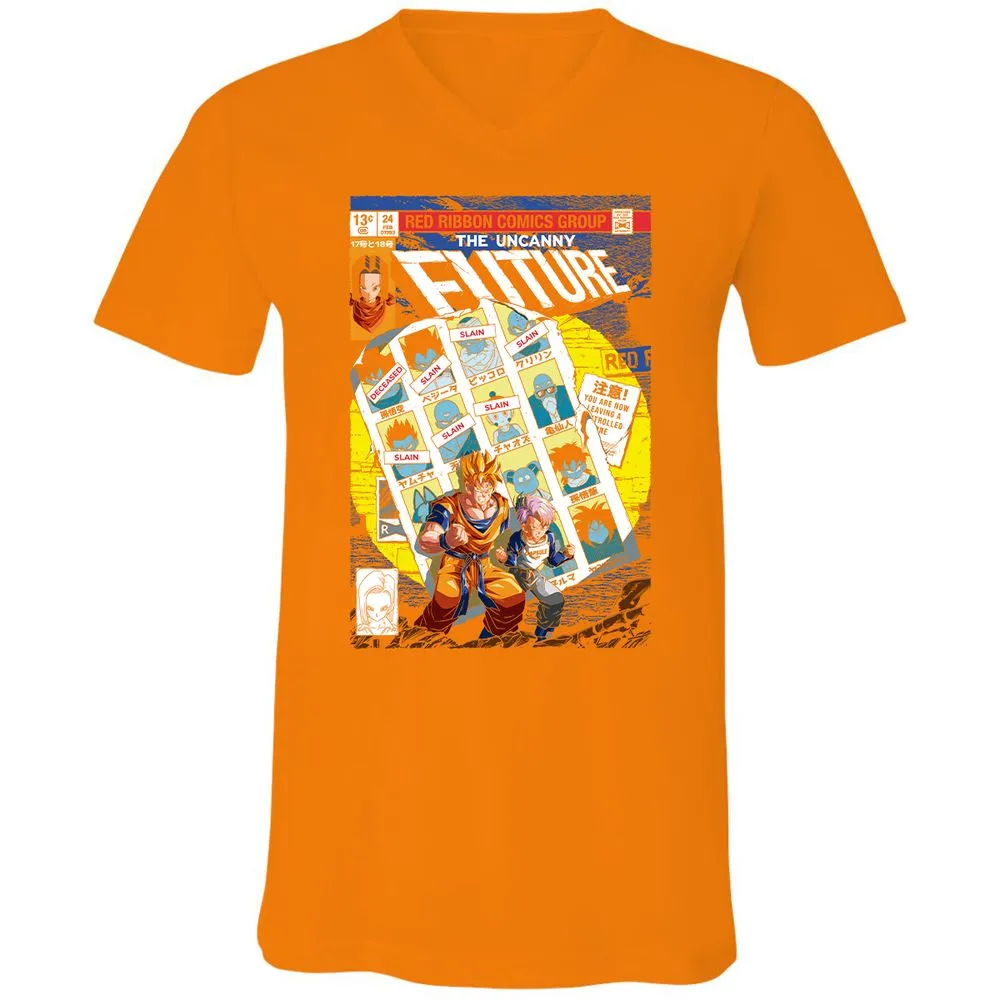 Unisex V-Neck T-Shirt - D2A2YNYE - Orange - 11