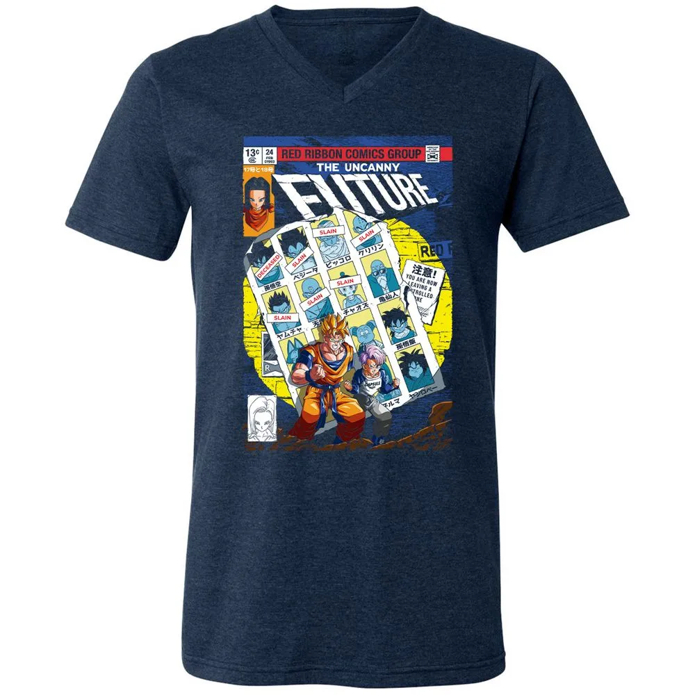 Unisex V-Neck T-Shirt - D2A2YNYE - Heather Navy - 15
