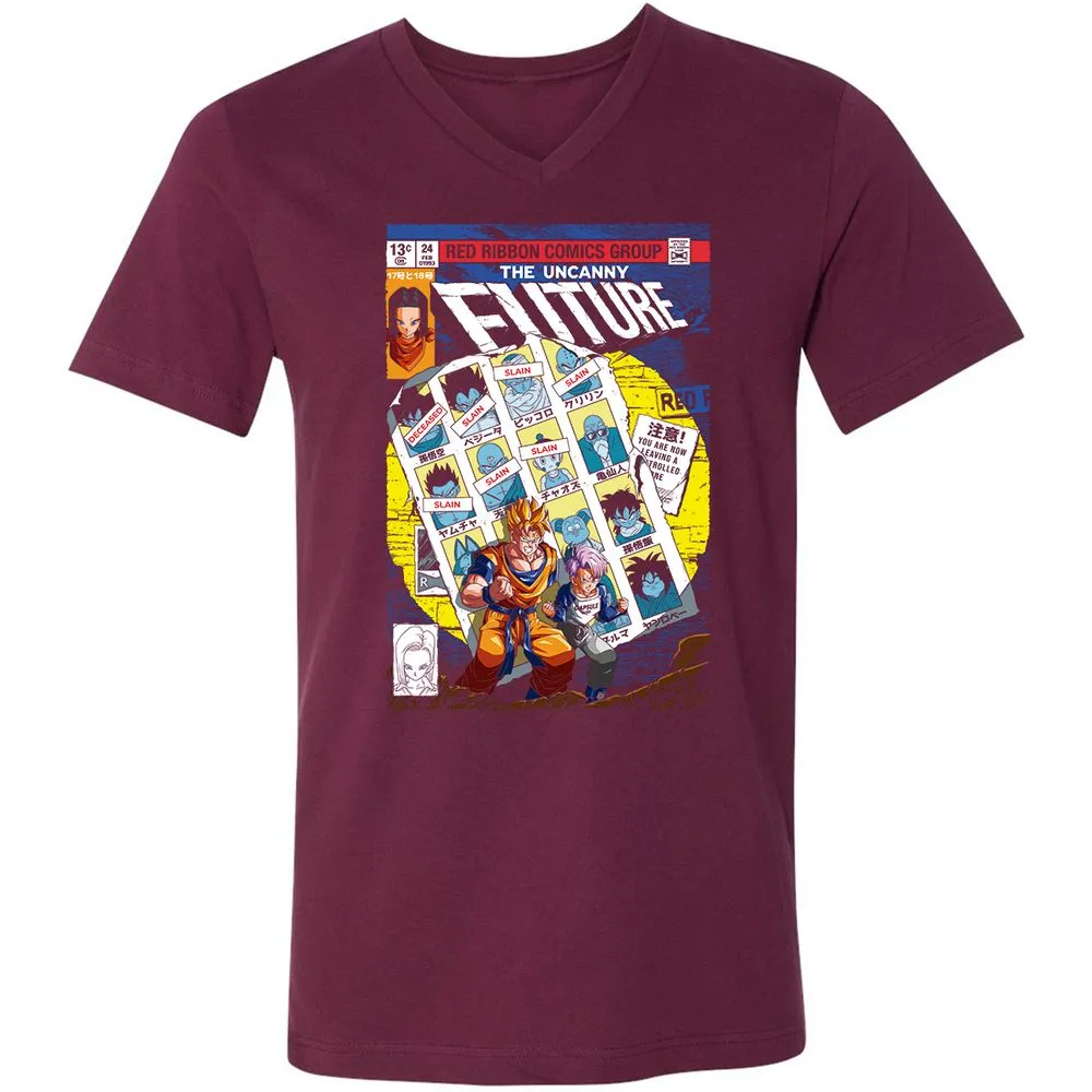 Unisex V-Neck T-Shirt - D2A2YNYE - Maroon - 6