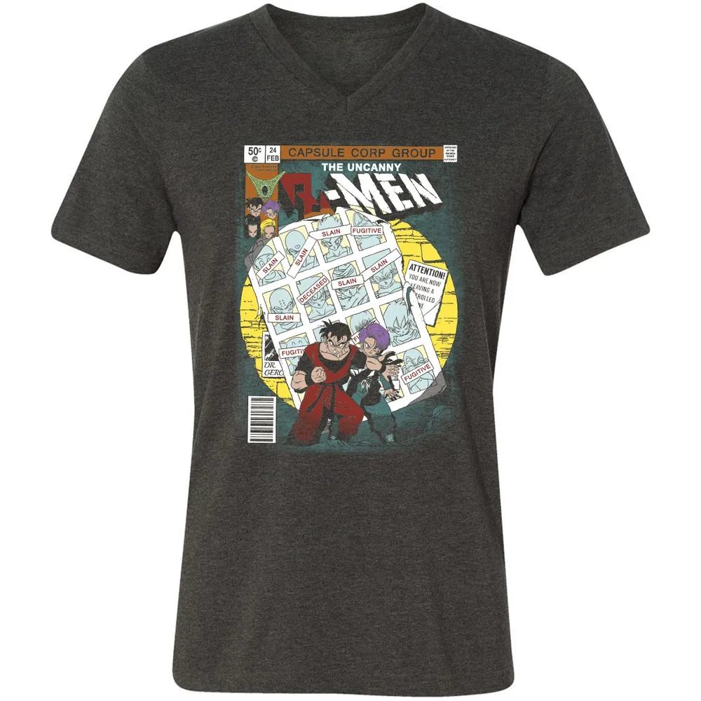 Unisex V-Neck T-Shirt - 7YNADEEL - Dark Grey Heather - 8