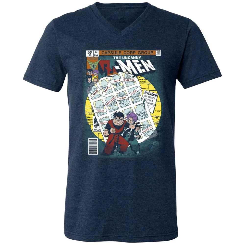 Unisex V-Neck T-Shirt - 7YNADEEL - Heather Navy - 15